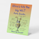 ブルーハワイ誕生日パーティスナック 台座サイン (正面)