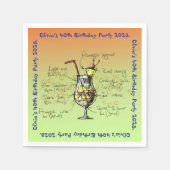 ブルーハワイ誕生日パーティー スタンダードカクテルナプキン (正面)