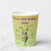 ブルーハワイ誕生日 紙コップ (正面)