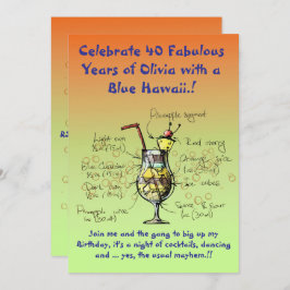 ブルーハワイ バースデーパーティー招待状 招待状