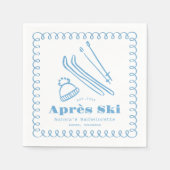 ブルーハンドドロッドウィンターエレースキーバチェロレッテ スタンダードカクテルナプキン (正面)