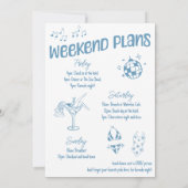 ブルーハンドドロッドディスコバチェロレッテ週末 招待状 (裏面)