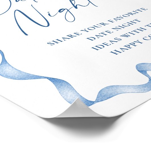 ブルーハンドドロッドボウデイトナイトアイディア結婚ズ ポスター (角)