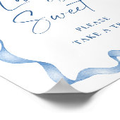 ブルーハンドドロッドボウブライダルシャワーラブズスウィート ポスター (角)