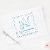 ブルーハンドドローウィンターエールベベベベビーブシャワー スクエアシール (封筒)