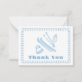 ブルーハンドドローエールベベベベビシャワーありがとう ノートカード (正面)