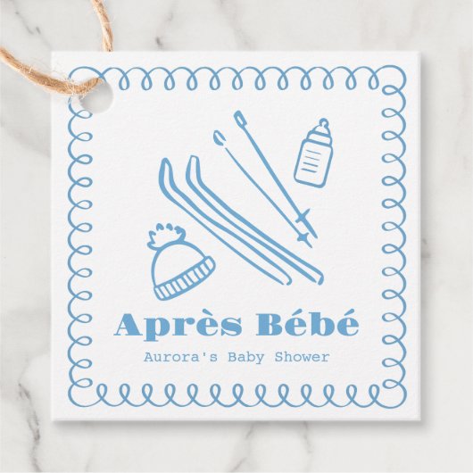 ブルーハンドドローエールベベベベボイベビシャワー フェイバータグ (正面)