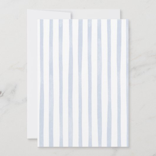 ブルーハンドドローベビーはブルーイング少年の赤ちゃんシャワー 招待状 (裏面)