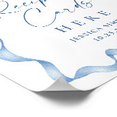 ブルーハンドドローボウブライダルレシピカード ポスター (角)