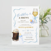 ブルーハンドドロー予測できなドベビーシャワー 招待状 (スタンド正面)