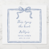 ブルーハンドドロー結び目のボトルラベル スパークリングワインラベル (シングルラベル)