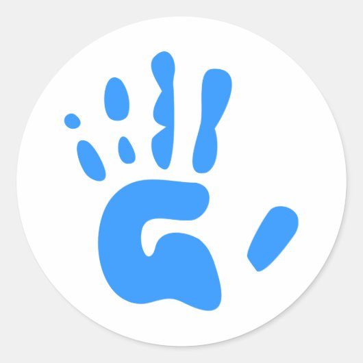 ブルーハンドプリント ラウンドシール (正面)