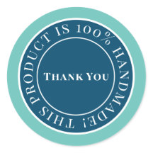 ブルーハンドメイドラベルシール