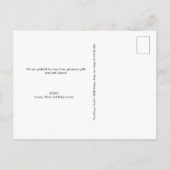 ブルーハンドレタリング写真コラージュ赤ちゃんシャワー ポストカード (裏面)