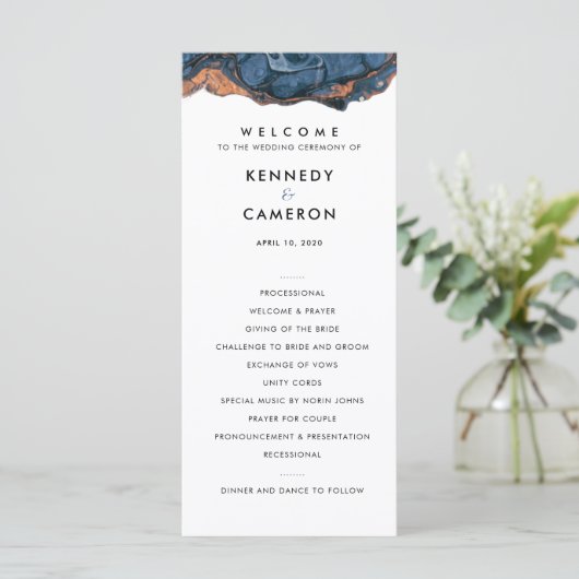 ブルーハンド色彩の鮮やかマル式結婚プログラム プログラム (スタンド正面)