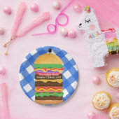 ブルーハンバーガーサマークックアウトバーベキューパーティーBBQ ペーパープレート (パーティー)