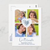 ブルーハートおしゃれ学校卒業4枚の写真 ポストカード (正面/裏面)