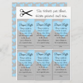 ブルーハートおむつラッフル小さな男の子ベビーシャワー 招待状 (正面/裏面)