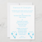 ブルーハートと蝶デザイン結婚ズ 招待状 (裏面)