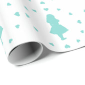 ブルーハートのまわりにアリスラッピング紙 ラッピングペーパー (ロールコーナー)