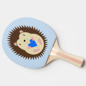 ブルーハートのハリネズミの赤ちゃん男の子 卓球ラケット (横)