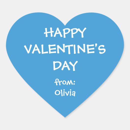 ブルーハートのバパーソナライズされたレンタギフトラベル ハートシール (正面)
