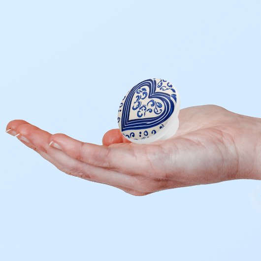 ブルーハートインデルフ絵画陶器のスタイルオランダ セラミックノブ