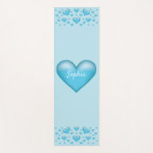 ブルーハートカスタム文字 ヨガマット (正面)