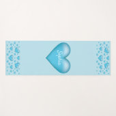 ブルーハートカスタム文字 ヨガマット (正面(横))