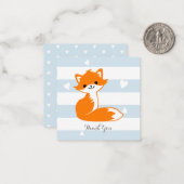 ブルーハートキツネサンキューノートカード ノートカード (正面/裏面インサイチュ)