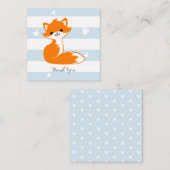 ブルーハートキツネサンキューノートカード ノートカード (正面/裏面)