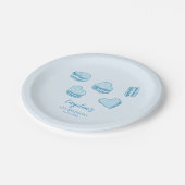 ブルーハートスウィートバレンタインバースデーパーティー ペーパープレート (アングル)