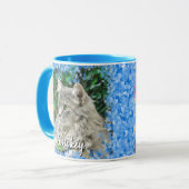 ブルーハートスクエアインスタグラムキャット2写真 マグカップ (正面左)