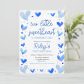 ブルーハートズウィーリトルスウィートアート誕生日 招待状 (スタンド正面)