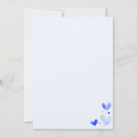 ブルーハートズウィーリトルスウィートアート誕生日 招待状 (裏面)