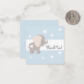 ブルーハートゾウありがとうNotecards ノートカード (正面/裏面インサイチュ)