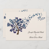 ブルーハートツリーオンアイボリー結婚式招待状 招待状 (正面/裏面)