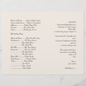 ブルーハートツリーオンアイボリー結婚式 プログラム (裏面)