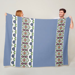 ブルーハートデザイン フリースブランケット