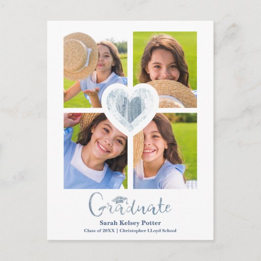 ブルーハートトレンディーオールスクール卒業4枚 ポストカード (正面)