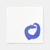 ブルーハートドラゴンの白 スタンダードカクテルナプキン (正面)