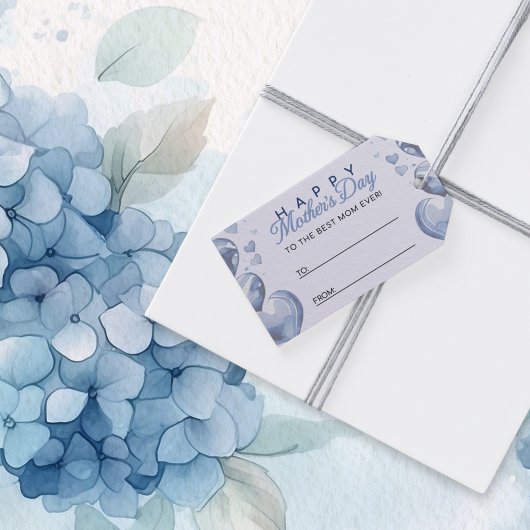 ブルーハートハッピーマザーズデイ ギフトタグ