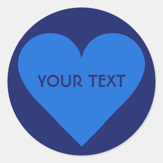 ブルーハートバカスタムンタイン ラウンドシール (正面)