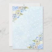 ブルーハートバルーンテディベア男の子ベビーシャワー 招待状 (裏面)