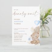 ブルーハートバルーンフローラ真夏待ちベビーシャワー 招待状 (スタンド正面)