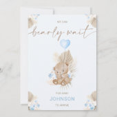 ブルーハートバルーンフローラ真夏待ちベビーシャワー 招待状 (裏面)