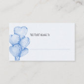 ブルーハートバルーン付おむつラッフルチケット エンクロージャーカード (裏面)