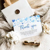 ブルーハートバレンタインデーシャワーサンキューカード 招待状