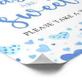 ブルーハートバレンタインデーシャワーベビーは甘い ポスター (角)