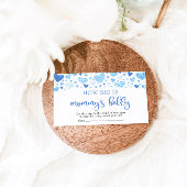 ブルーハートバレンタインデー大きいママの腹 エンクロージャーカード